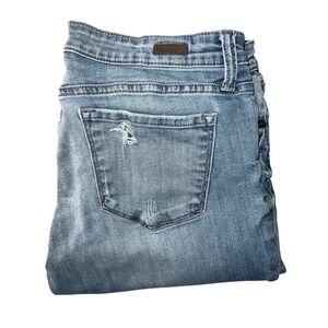 Kut from the Kloth Catherine Boyfriend Jeans Distressed Denim Womens 12